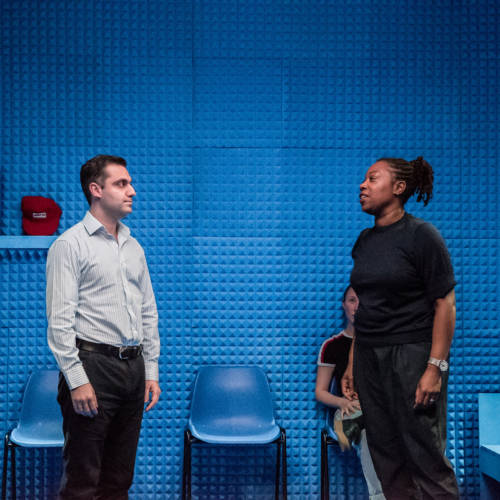 Sargon Yelda and Michele Austin in Lights Out by Stacey Gregg (Photo: Chloe Lamford)