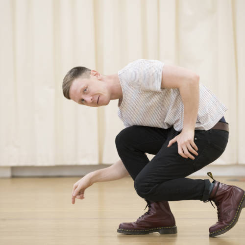 Mike Noble (Eddie/Skin-Lad) in rehearsal for Road by Jim Cartwright (Photo: Johan Persson)